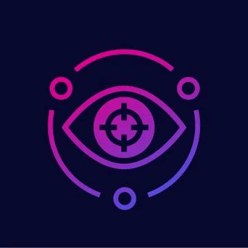 Machine vision or visual recognition vector icon Stock Illustration