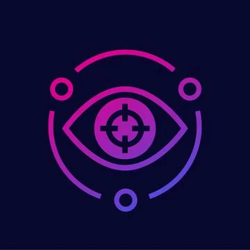 Machine vision or visual recognition vector icon 库存插图