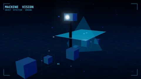 Machine vision scan plane detection boxes Stock Footage 339994583