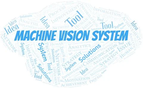 Machine Vision System typography vector word cloud. 스톡 일러스트