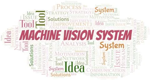 Machine Vision System typography vector word cloud. Stock Illustration