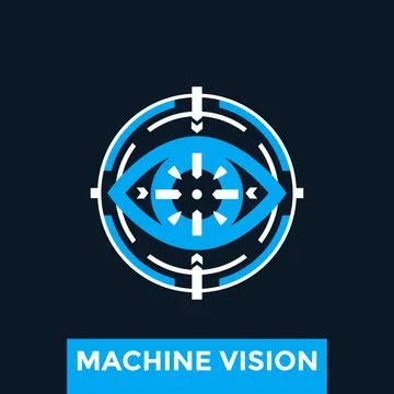 Machine vision vector logo concept Stock Illustration