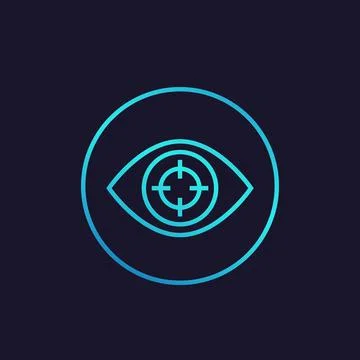 Machine vision, visual recognition icon Stock Illustration