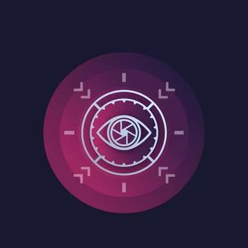 Machine vision, visual recognition system, vector Stock Illustration