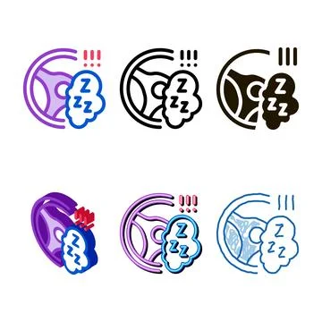 Machine warning icon vector forms outline Stock Illustration