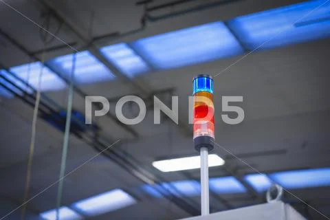 Machine Warning Light In Food Packaging Printing Factory
