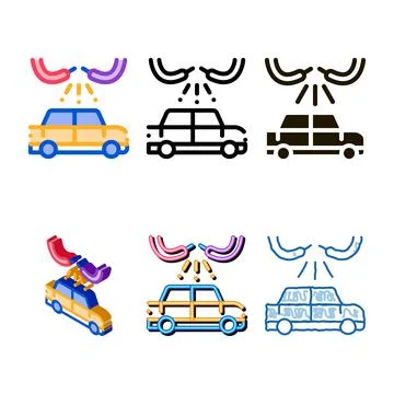 Machine wash from hoses icon vector outline series Stock Illustration