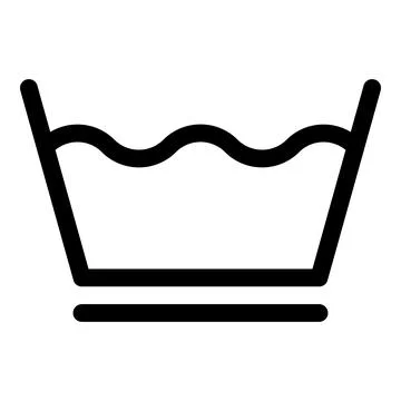 Machine wash permanent press icon, outline style Stock Illustration