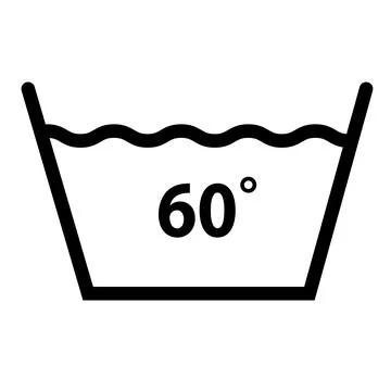 Machine wash temperature 60 icon on white background. washing sign. Stock Illustration