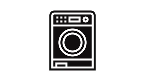 Machine washable glyph icon animation Stock Footage 326141897