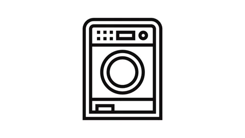 Machine washable line icon animation Stock Footage 326122998