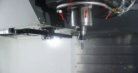 Machine with water jets, carving a mold for a chocolate bar Stock Footage 103998682