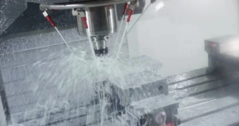 Machine with water jets, carving a mold for a chocolate bar Stock Footage 103998912