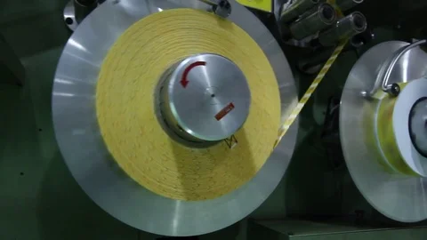 Machine weaving paper Stock Footage 77052344