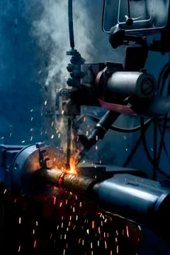 Machine welded metal Stock Photos