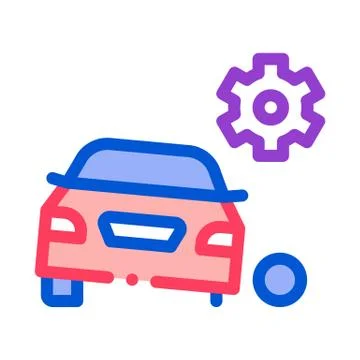 Machine Wheel Blade Icon Vector Outline Illustration Stock Illustration