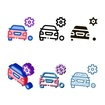 Machine wheel blade icon vector outline clean Stock Illustration