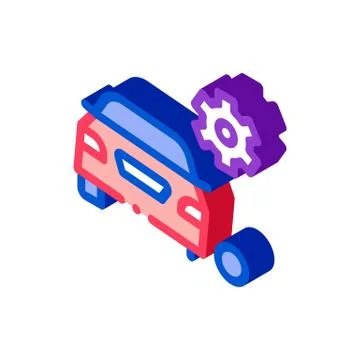 Machine Wheel Blade isometric icon vector illustration Stock Illustration