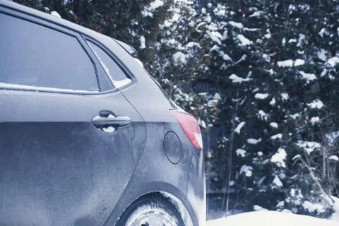Machine Winter Forest Blue Snow Travel Stock Photos