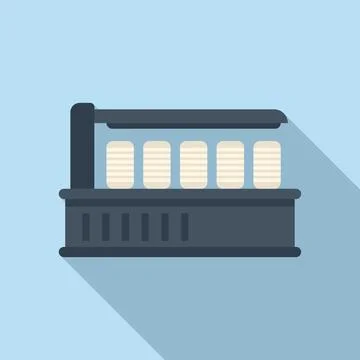 Machine wool icon flat vector. Fabric silk Stock Illustration