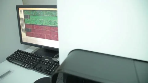 Machine working in the laboratory with DNA and blood Stock Footage 136285375