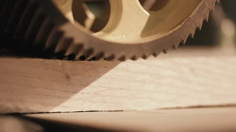 Machine Working with piece of Wood to make Unique Furniture, in the Craft Stock Footage 121993103