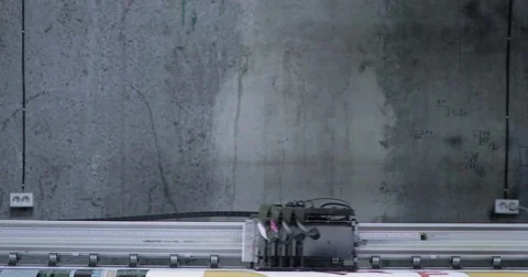 Machine working in printing house Stock Footage 74906236