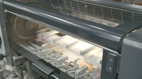 Machine working in printing house, polygraph industry - cleaning equipment Stock Footage 67732315