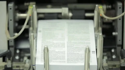 Machine working in printing house, polygraph industry - cleaning equipment Stock Footage 73914825