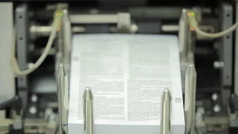 Machine working in printing house, polygraph industry - cleaning equipment Stock Photos