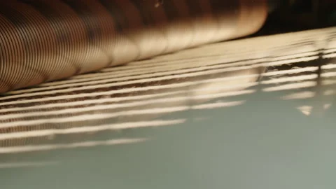 Machine working on wool strings Stock Footage 141517318