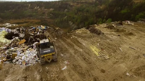 The machine works with garbage Stock Footage 70178343