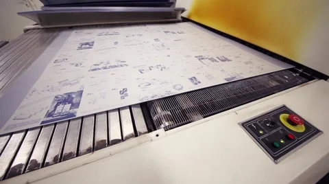 Machine works with offset sample for print in Polygraphic complex 動画素材 58623825