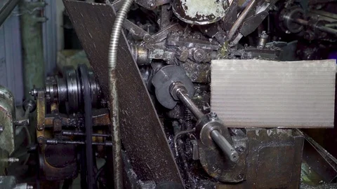 The machine in the workshop is spinning. Stock Footage 117222653