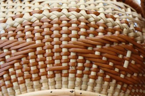 Machine woven wicker with a beautiful pattern. Stock Photos
