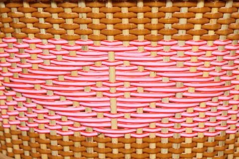 Machine woven wicker with a beautiful pattern. Stock Photos