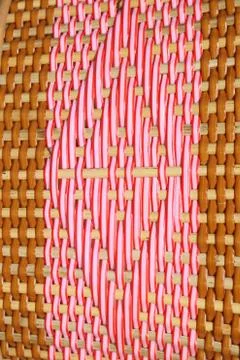 Machine woven wicker with a beautiful pattern. Fotos Stock