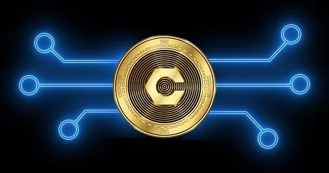Machine Xchange Coin (MXC) cryptocurrency coin with glowing blockchain Stock Footage 102629286