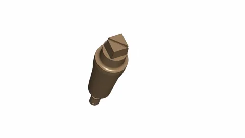 Machined Bronze Industrial Component 3D CAD Render on a solid white backgroun Stock Footage 335470209