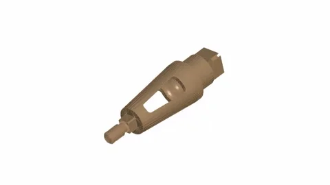 Machined Bronze Industrial Component 3D CAD Render wireframe on a solid whi.. Stock Footage 335470232