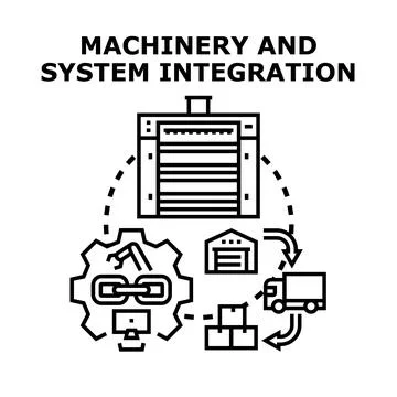 Machinery and system integration for smart manufacturing process 스톡 일러스트