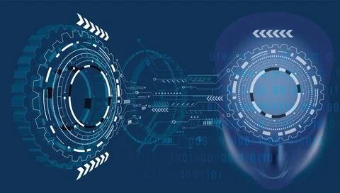 Machinery artificial intelligence Illustrazione stock