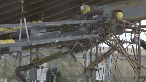 Machinery for Batting Cage at Work Stock-Footage 141089205
