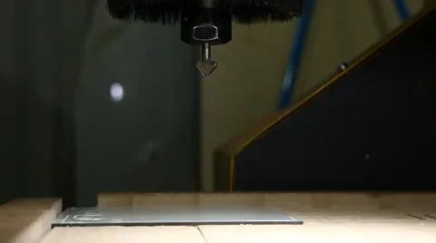 Machinery engraving CNC on plactic Video stock 50016318