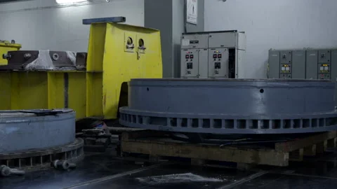 Machinery at hydro project Stock Footage 162110944