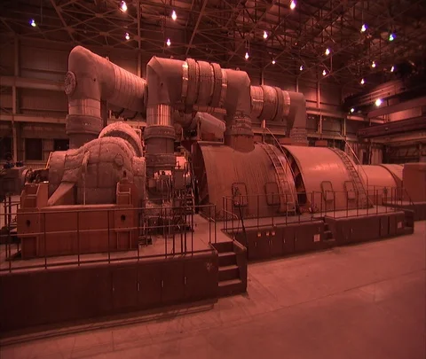 Machinery inside coal power plant Stock Footage 86693869