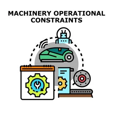 Machinery operational constraints for robotic system planning Stock Illustration