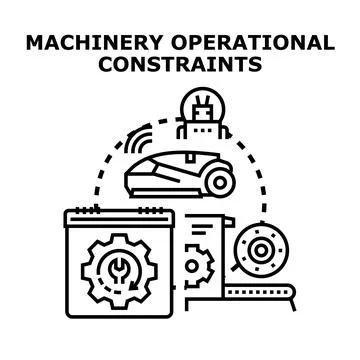 Machinery operational constraints for robotic system planning Stock Illustration