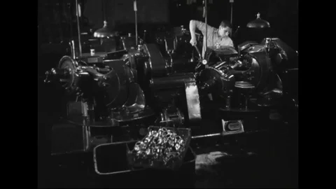 Machinery processed and cleaned in the factory - 1939 Stock Footage 101915505