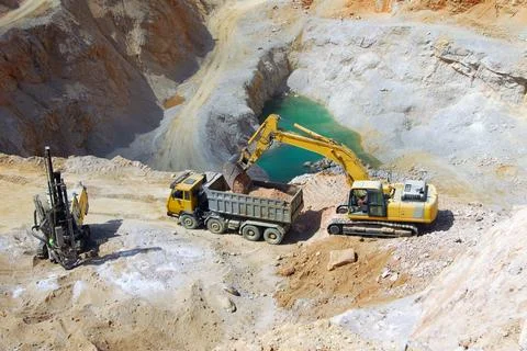 Machinery in a quarry Stock Photos